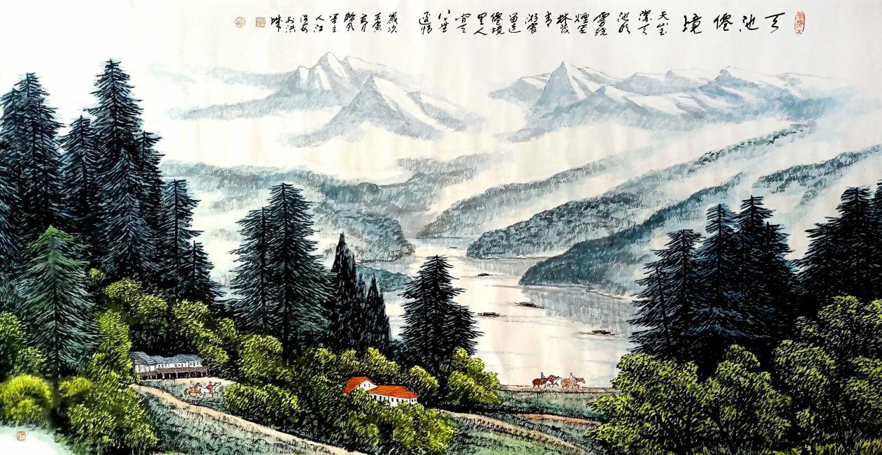 天池仙境（136x68cm）